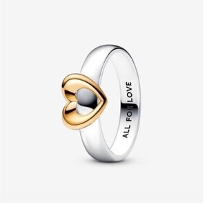 Pandora Gold and Silver Heart Ring